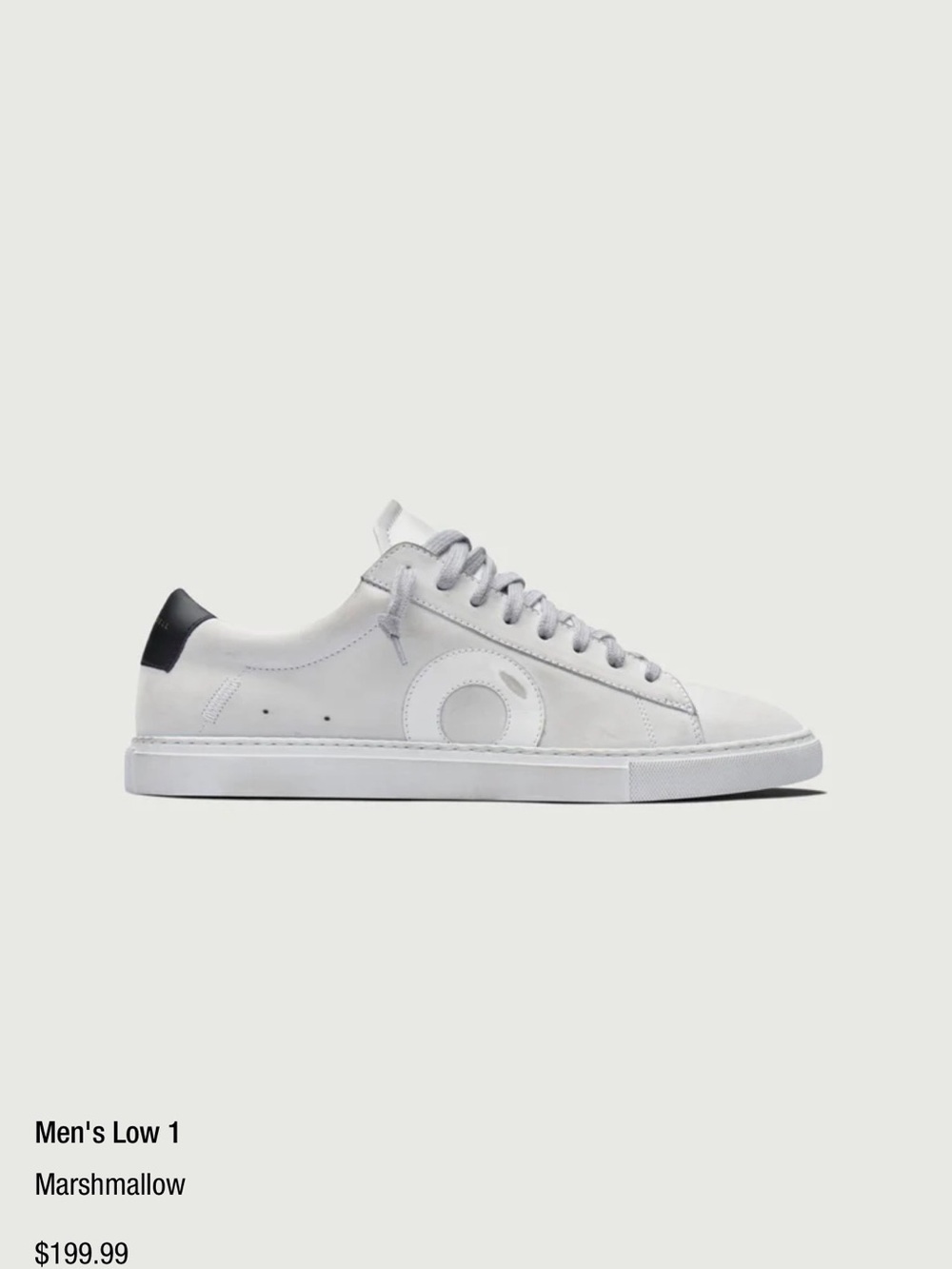 Oliver Cabell Men's Low-Top Sneaker — White with Black Heel